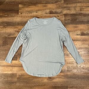 Little Bum Bums Bamboo Blue-Gray Pajama Shirt Oversized Super Soft Womens Med